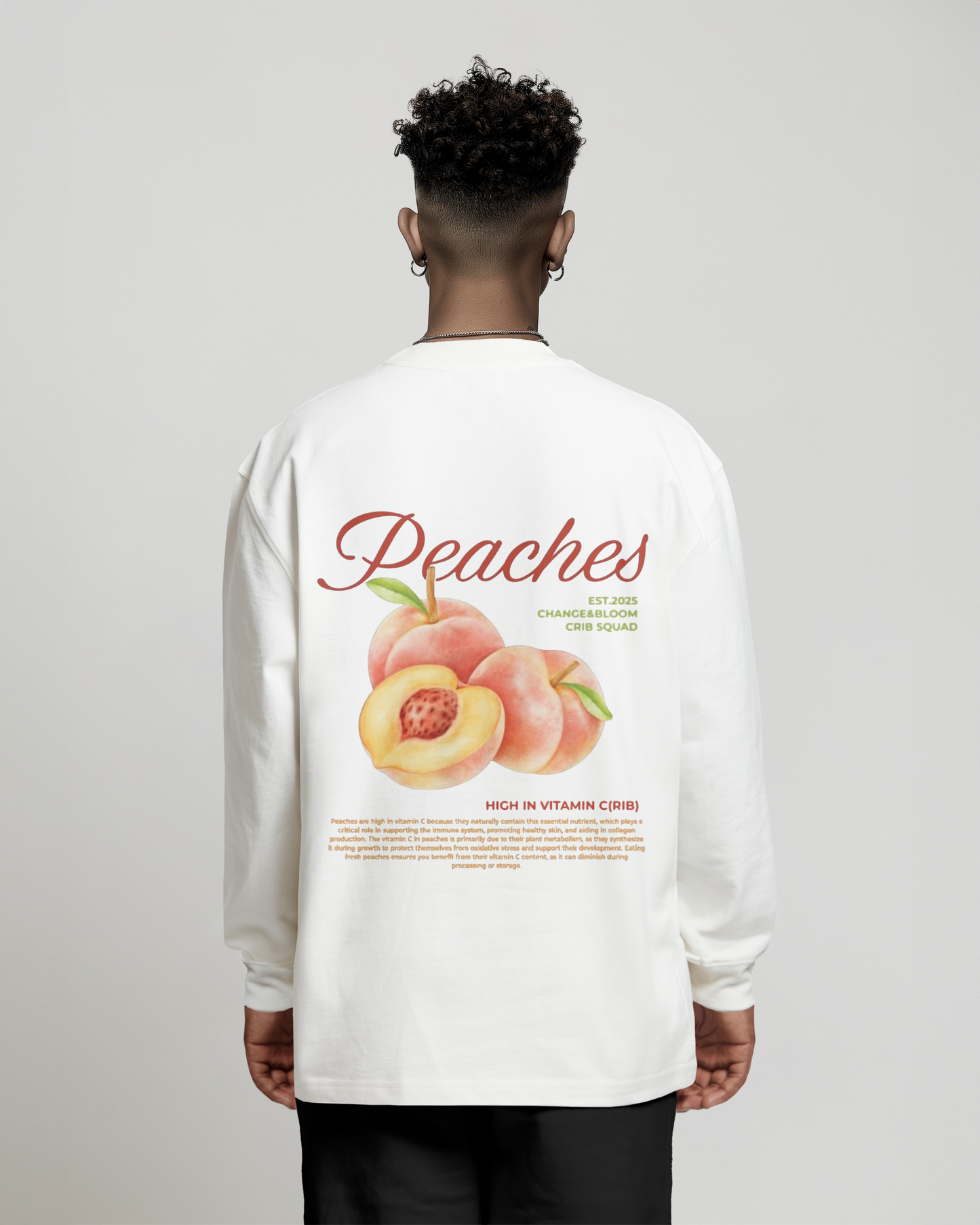 "Peaches" sweatshirt crew-neck