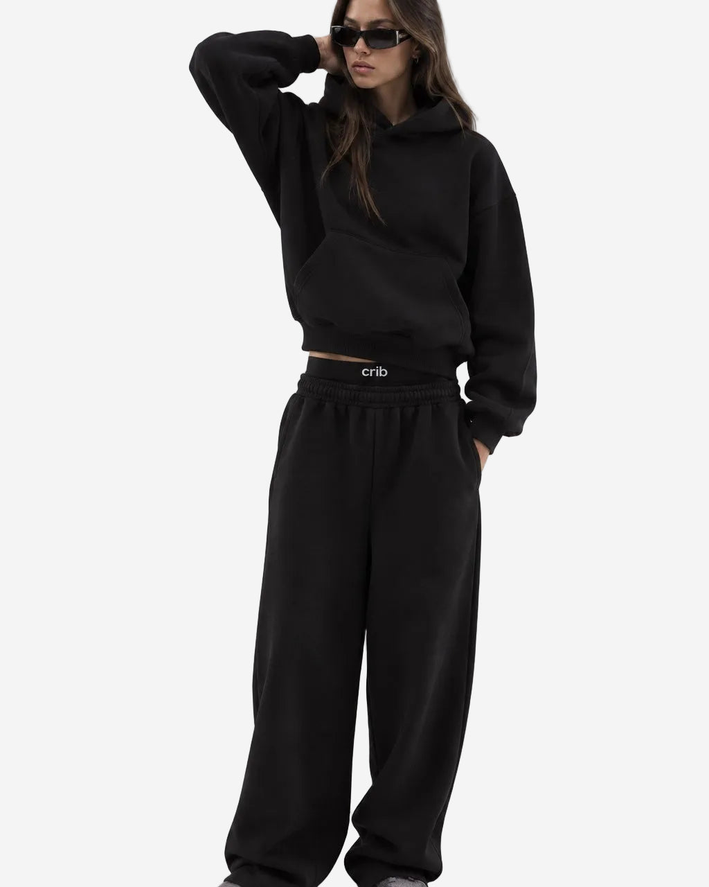"Unisex black relaxed uncuffed" sweatpants