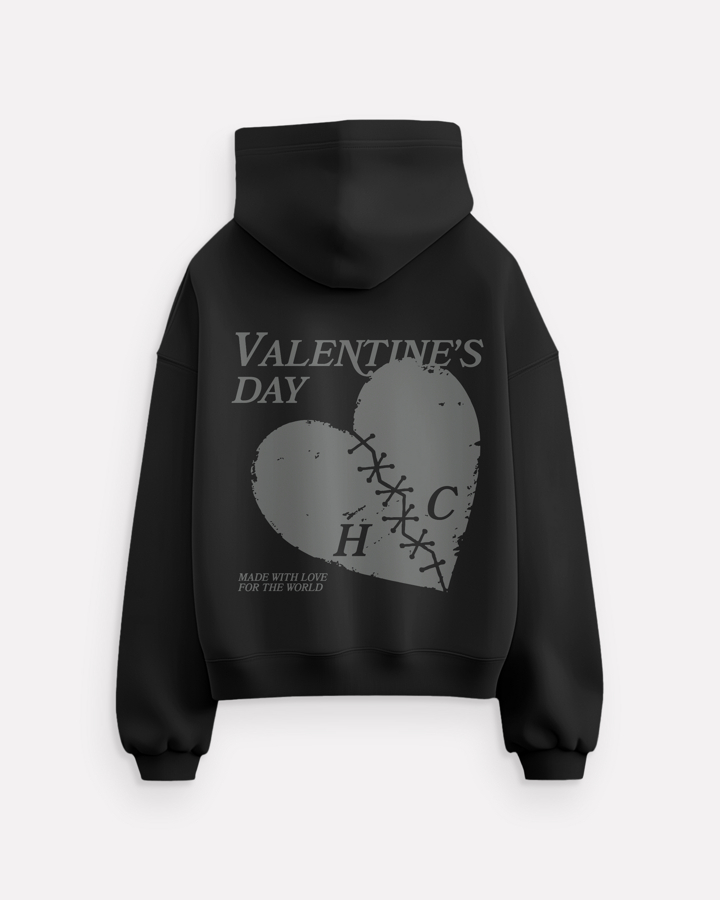 "Valentine's Day" Black hoodie