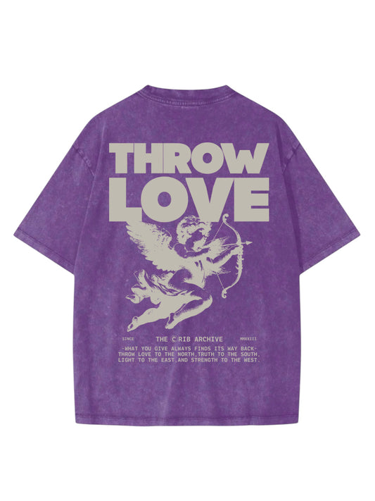 "Throw Love" Acid Washed Oversized t-shirt