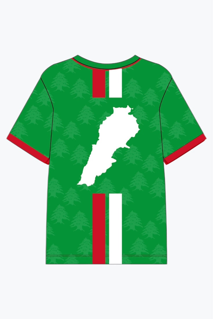 "Lebanese Streetwear Jersey" half-sleeve green
