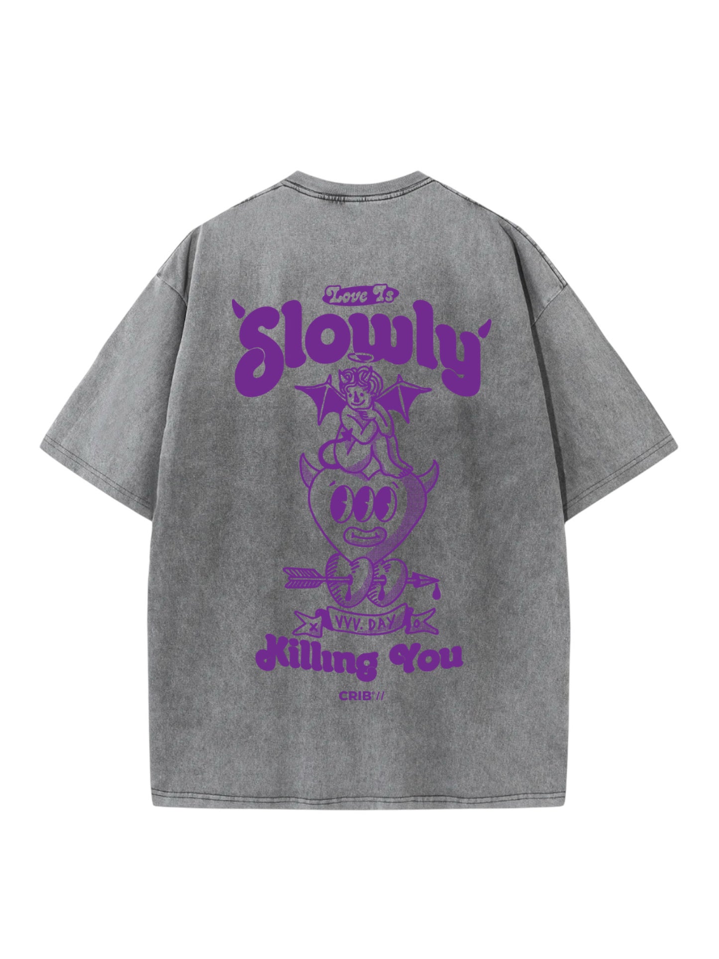 "Love Is Killing You" Acid Washed Oversized t-shirt