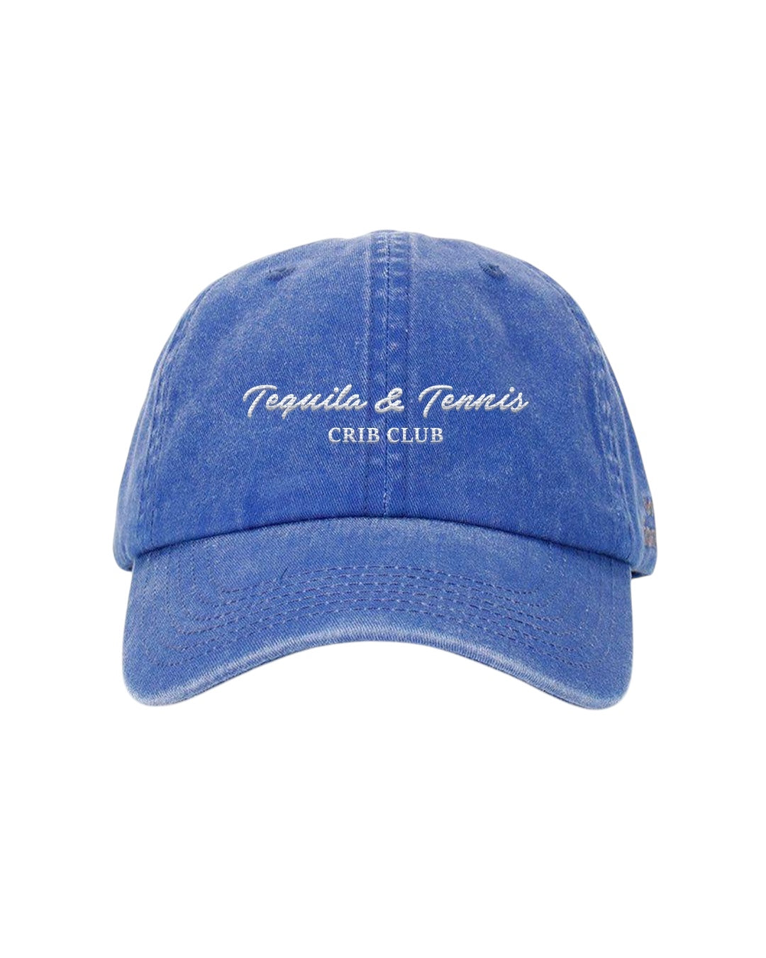 "Tequilla & Tennis" Blue cap acid washed