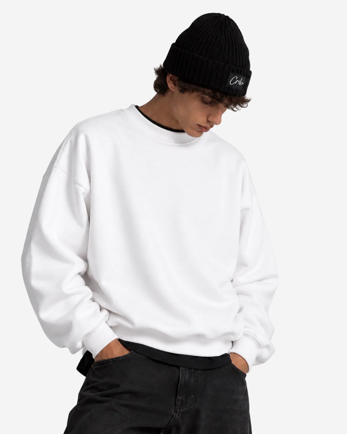 "Basic white" sweater