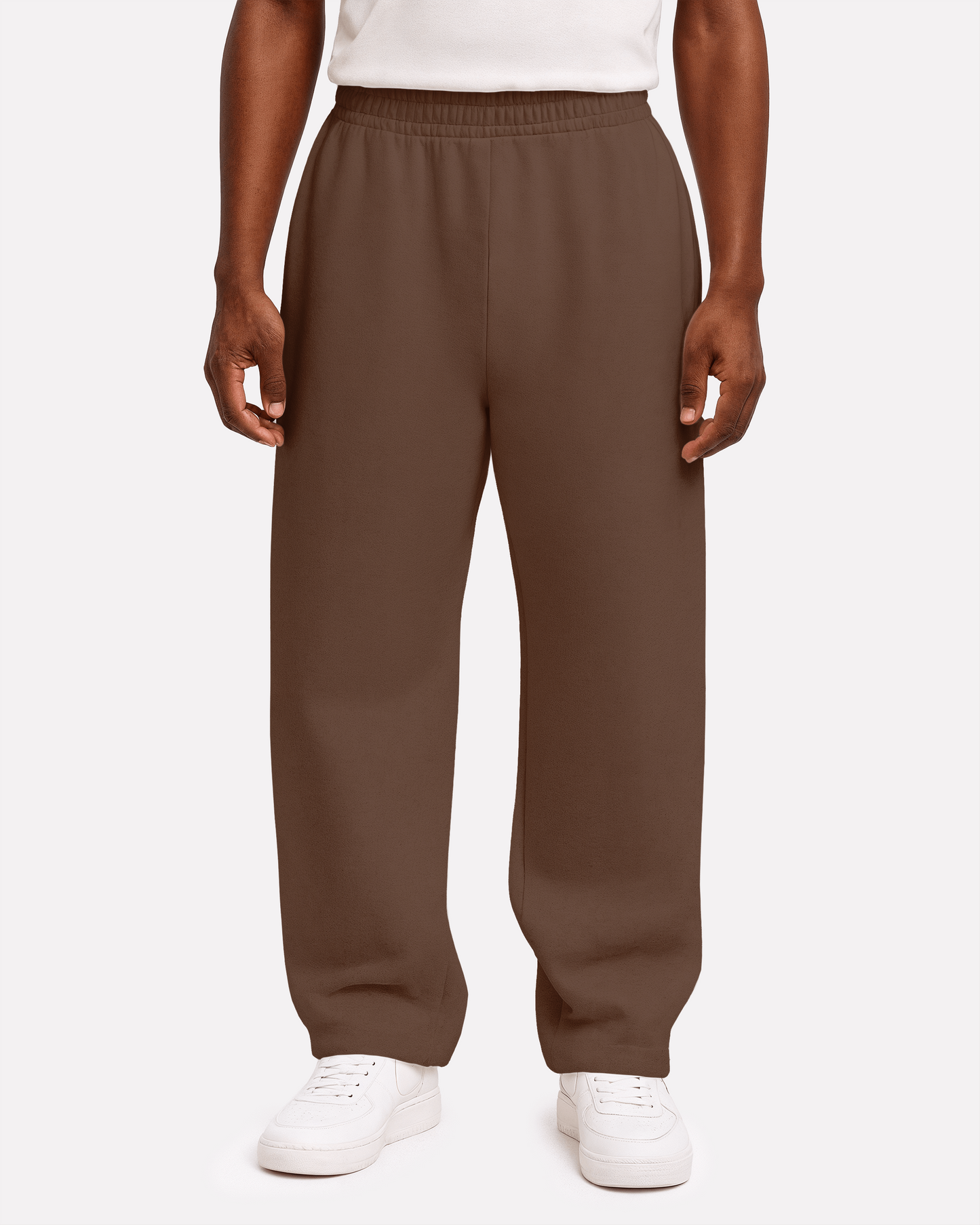 "Unisex Uncuffed Basic Brown" sweatpants