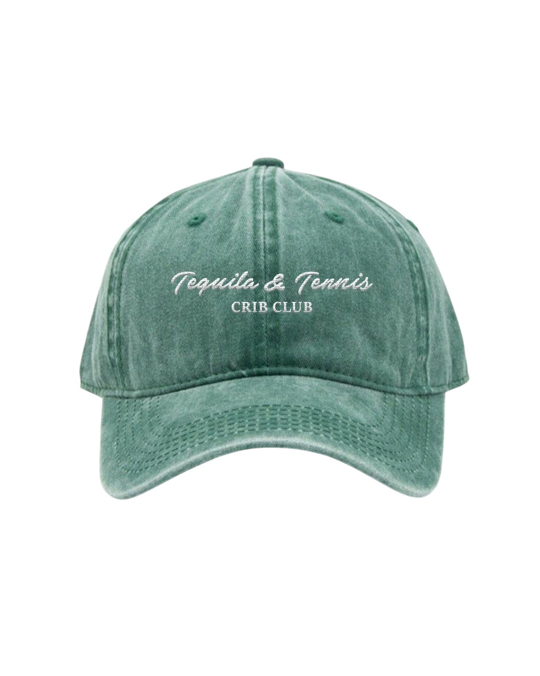 "Tequilla & Tennis" Green cap acid washed