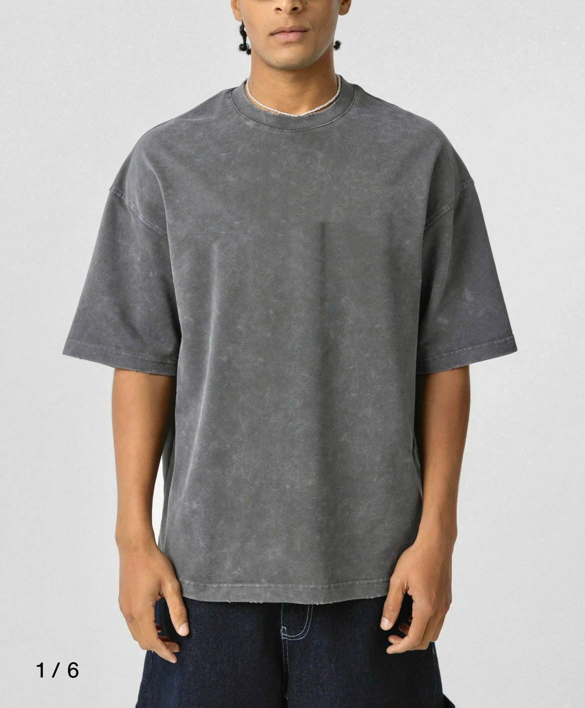 "Premium Basic Grey Acid Washed Oversize" t-shirt