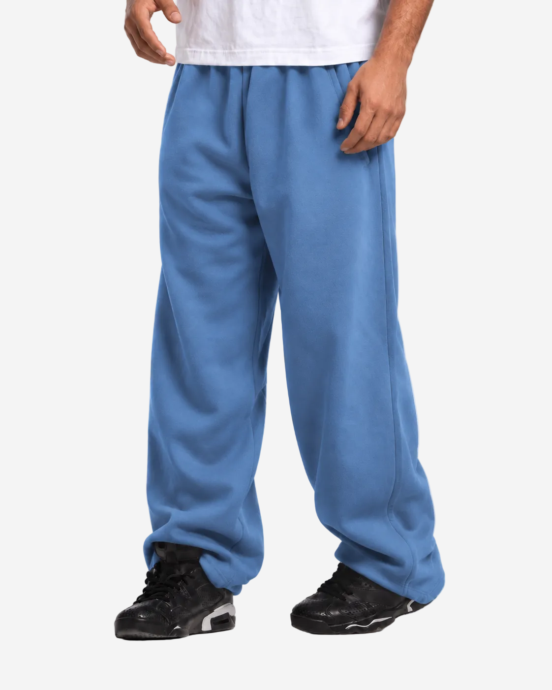 "Unisex dusty blue relaxed uncuffed" sweatpants