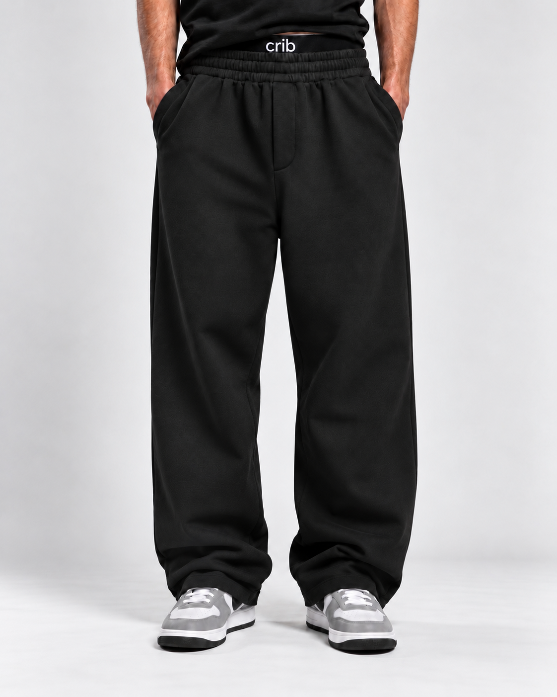 "Unisex black relaxed uncuffed" sweatpants