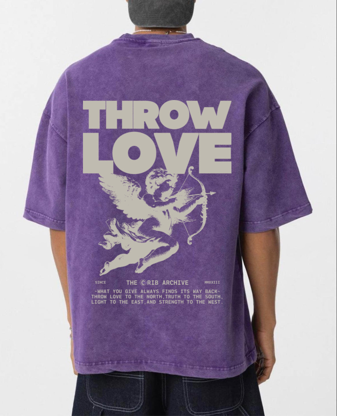 "Throw Love" Acid Washed Oversized t-shirt