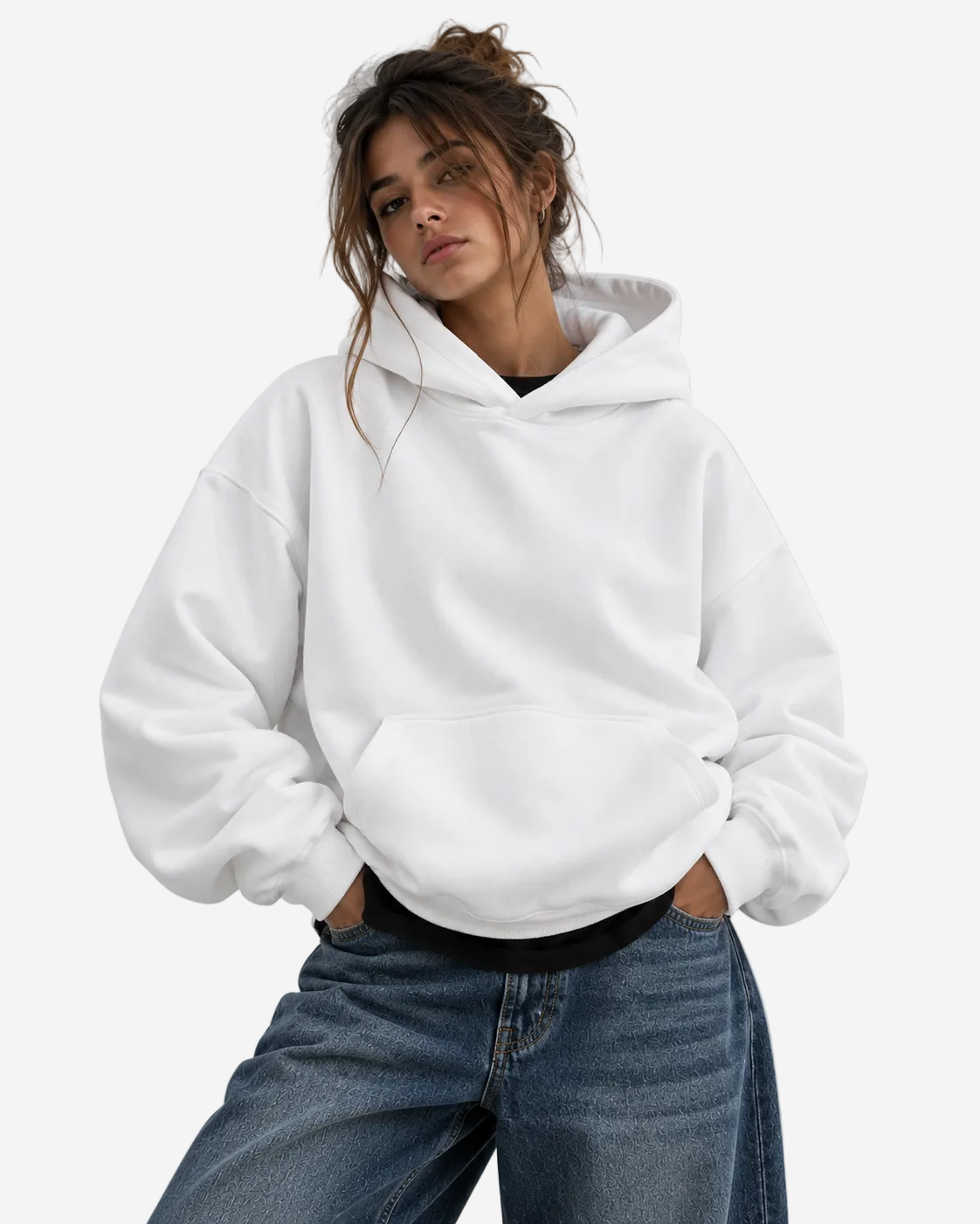 "Basic white" hoodie
