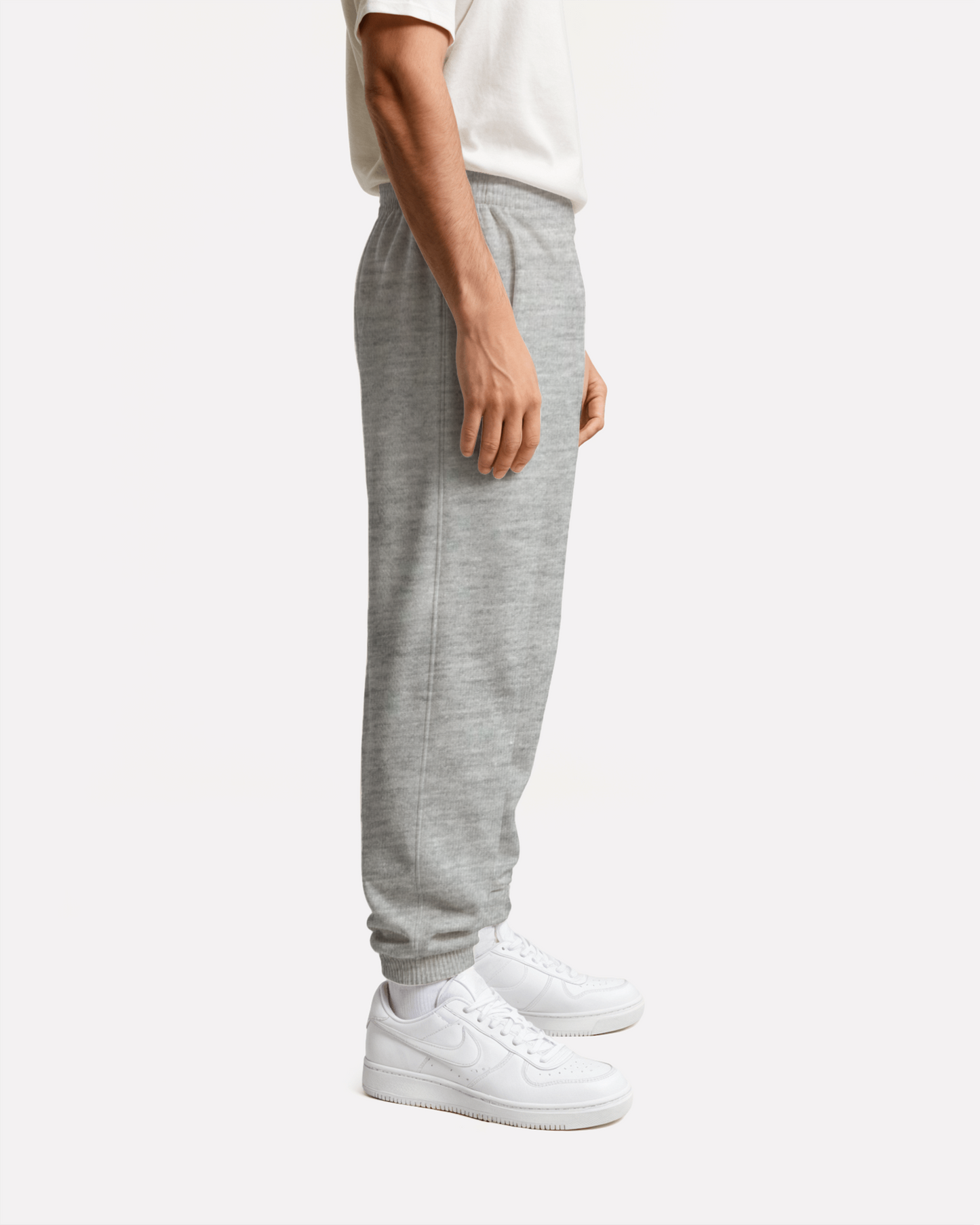 "Unisex Cuffed Basic Light Heather Grey" sweatpants