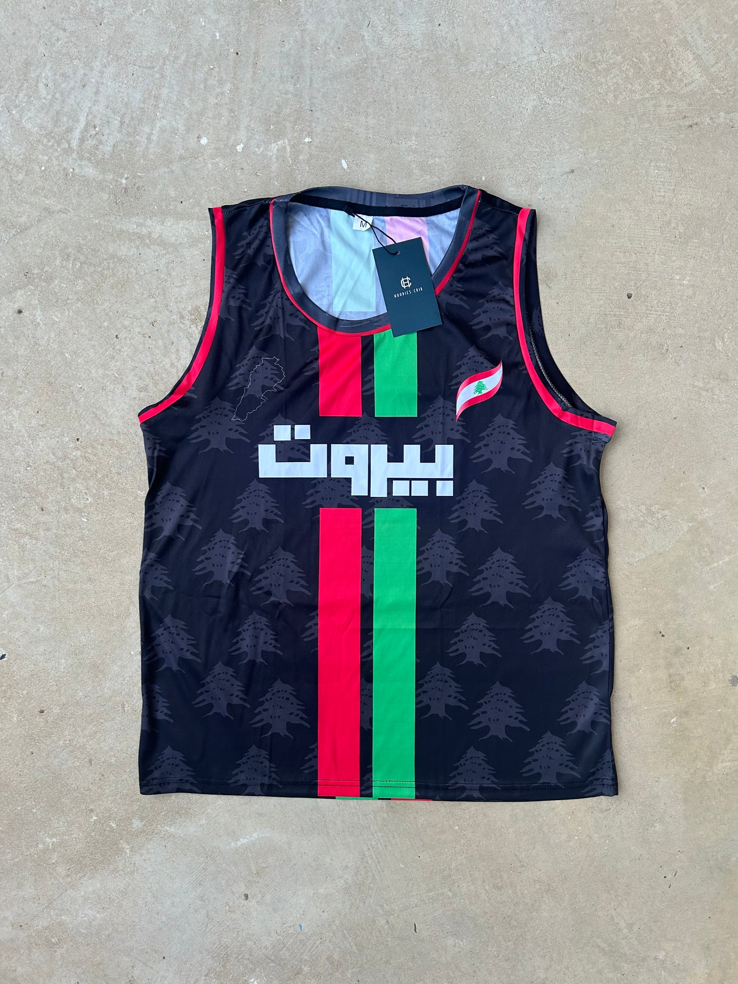 "Lebanese Streetwear Jersey" sleeveless black