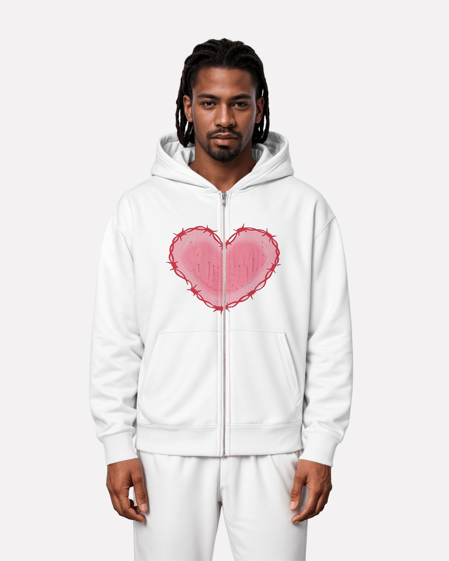 "Heart" zip-up hoodie