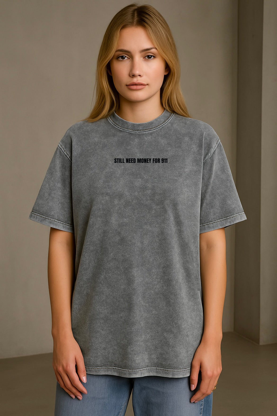 "Long Porsche Pink" Acid Washed Oversized t-shirt