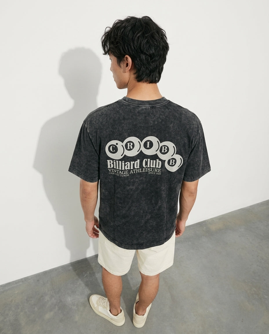 "Billiard Club" Acid Washed t-shirt