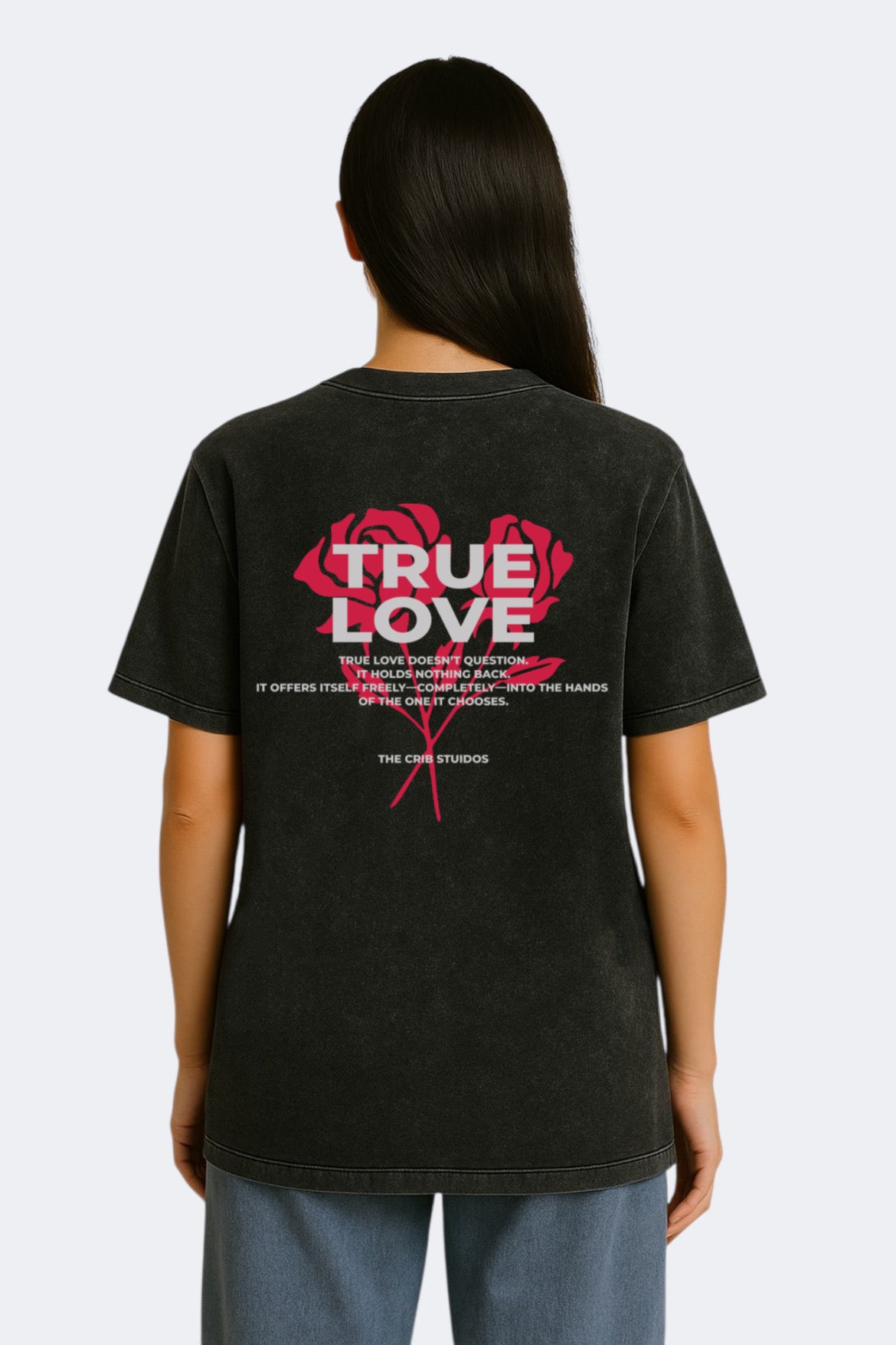 "True Love" Acid Washed Oversized t-shirt