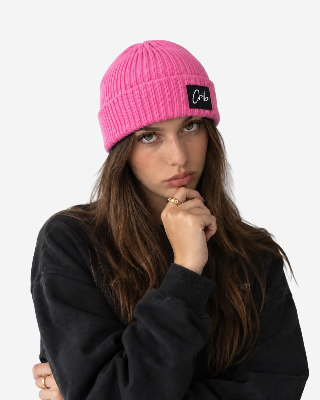 "Knit beanie" light pink