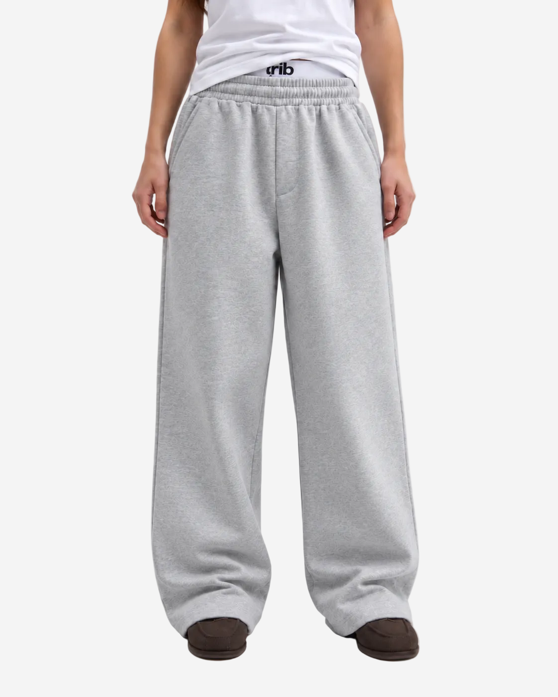 "Unisex heather grey relaxed uncuffed" sweatpants