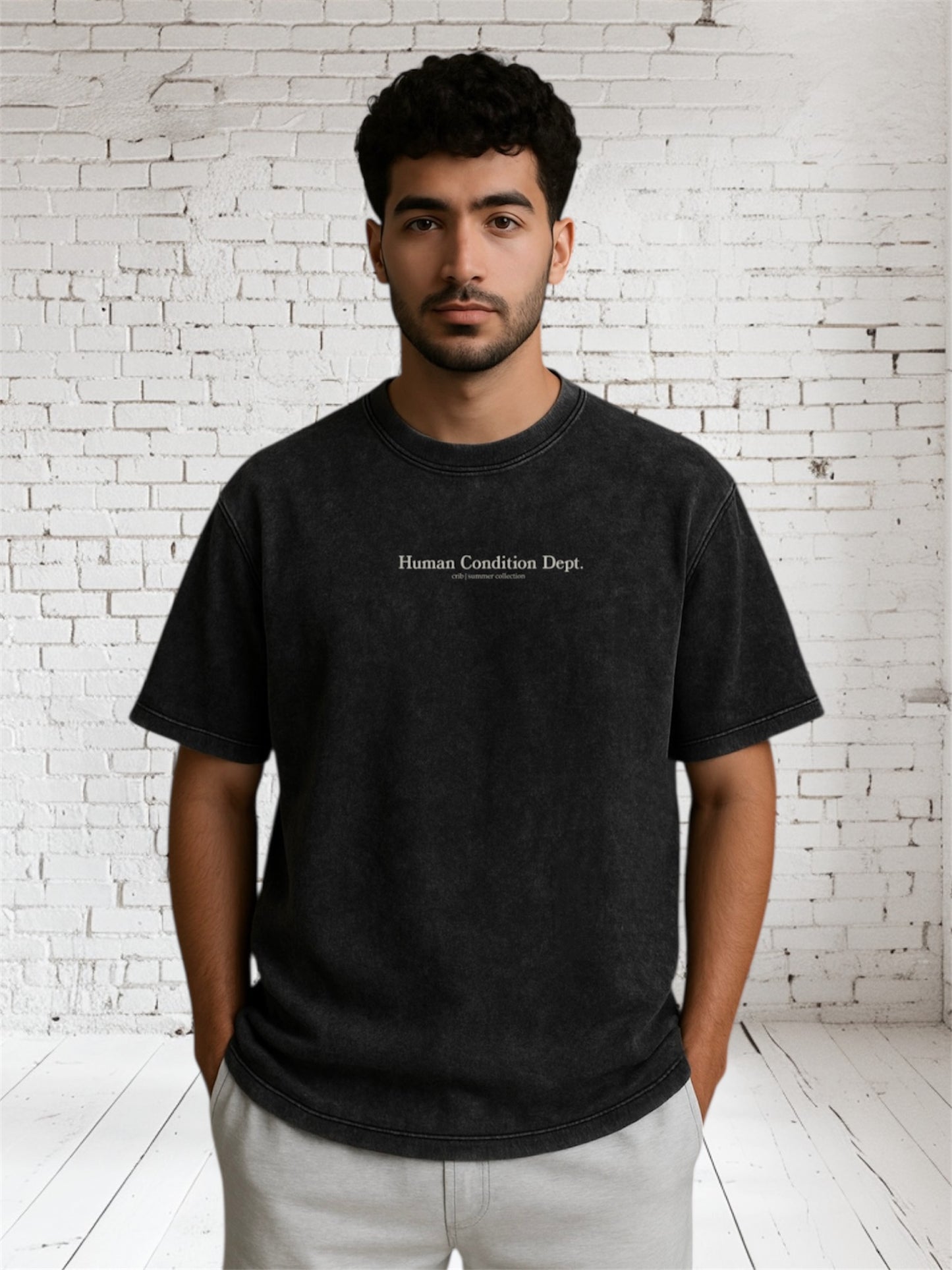 "Human Condition" Oversized Acid Washed t-shirt