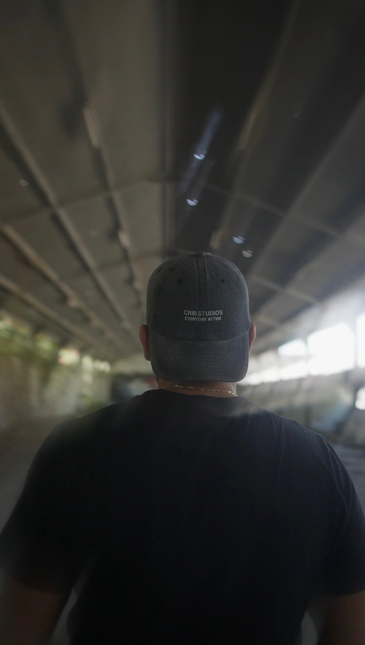 "Crib Studios" Black cap acid washed