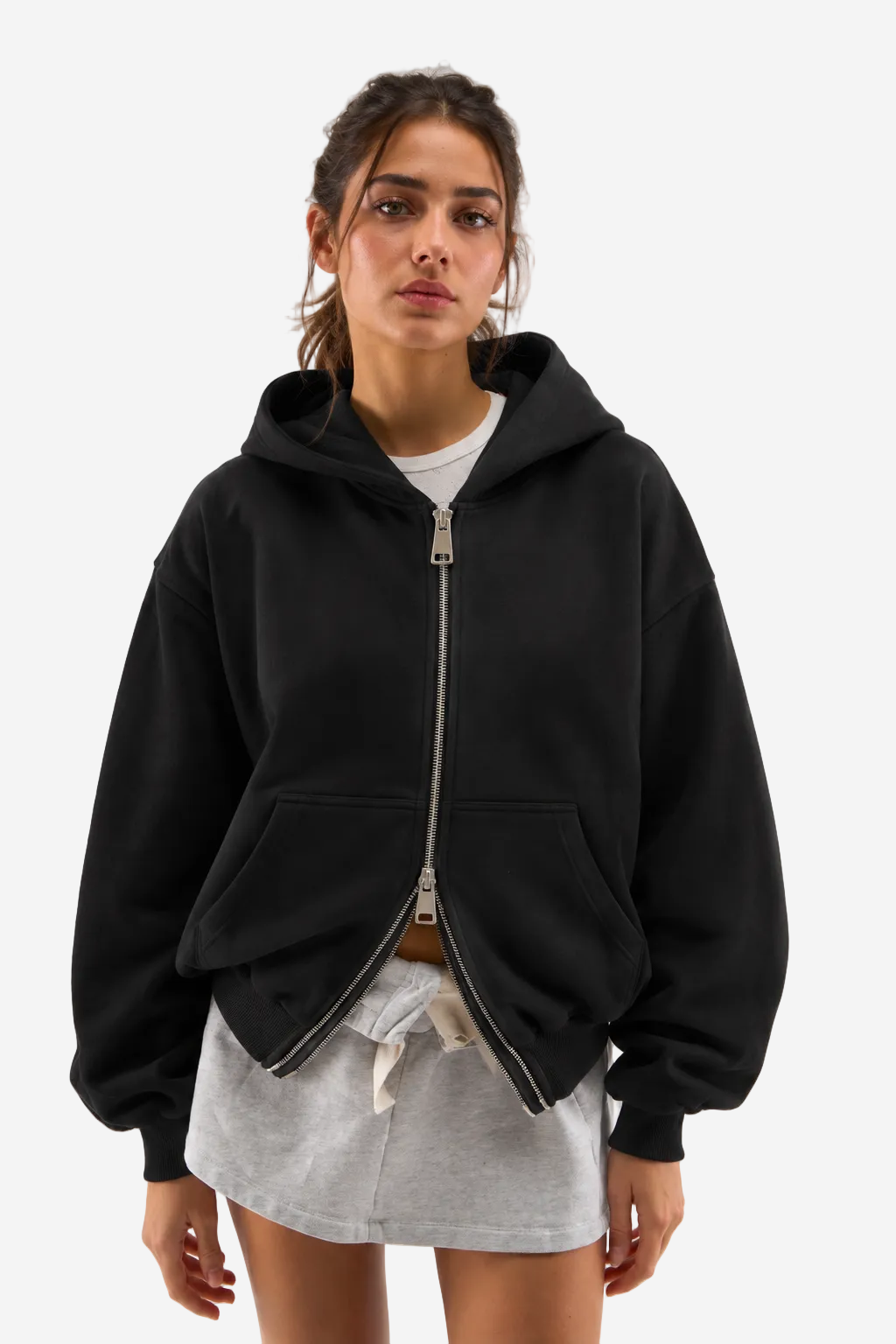 "Basic Black" zip-up