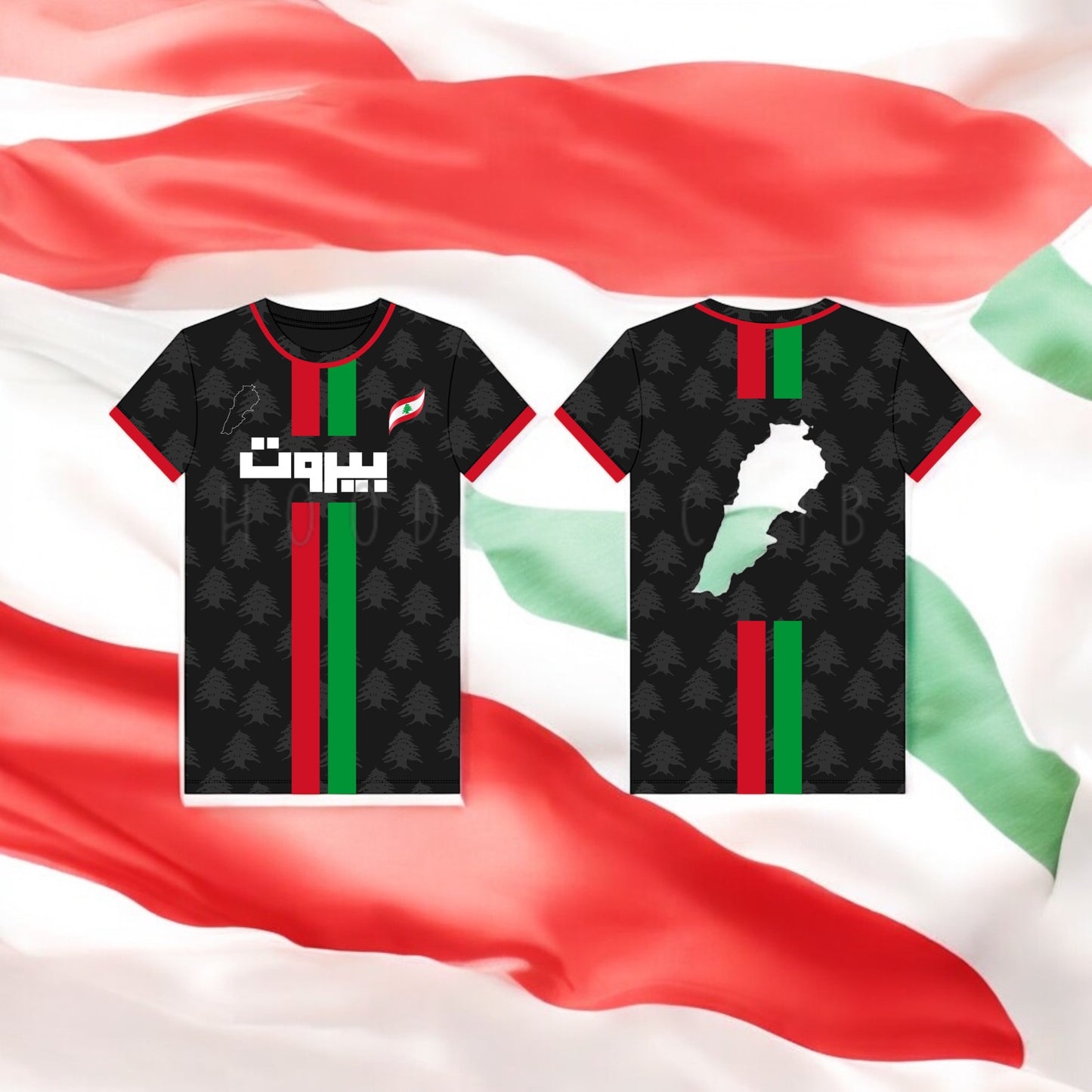"Lebanese Streetwear Jersey" half-sleeve black
