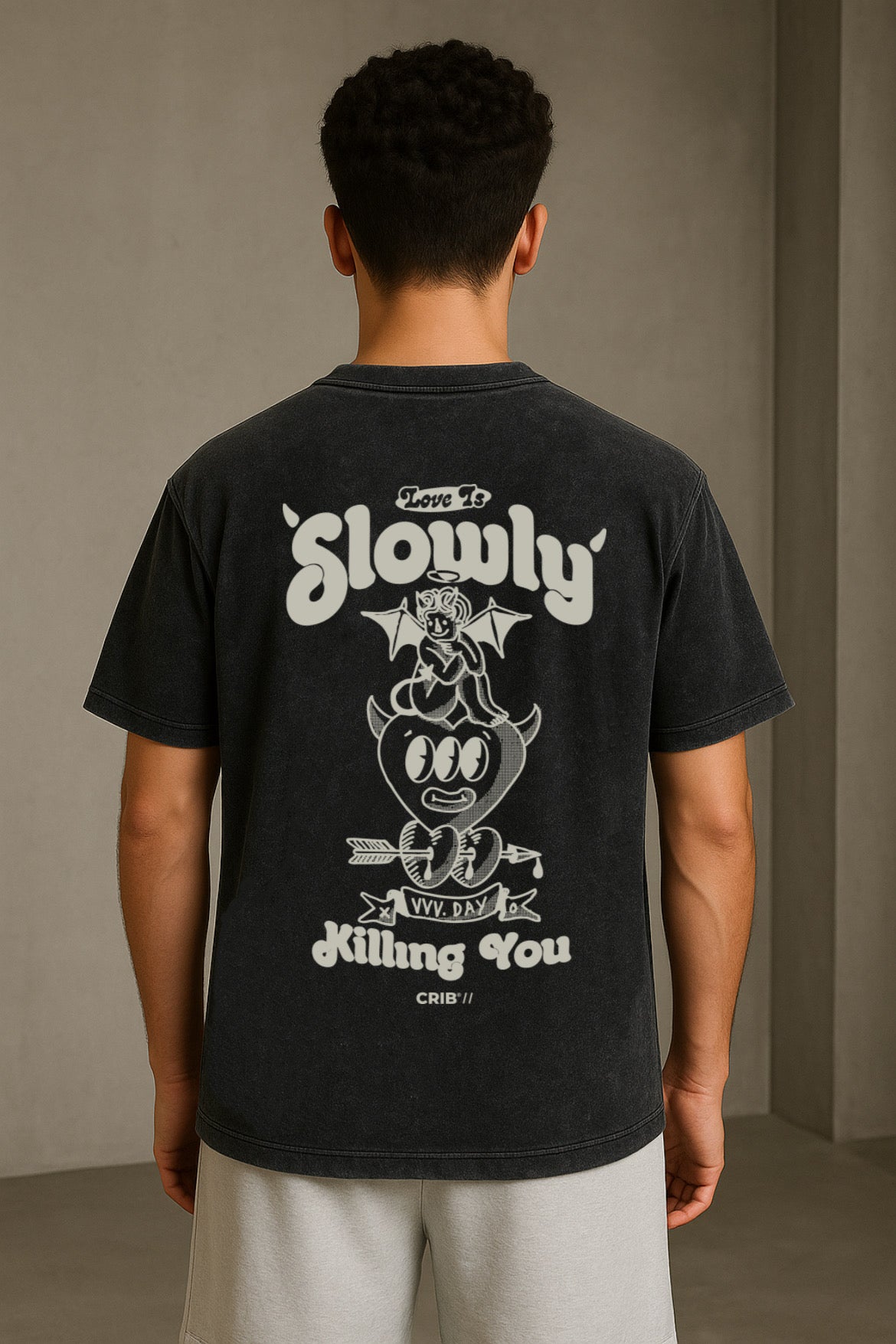 "Love Is Killing You" Acid Washed Oversized t-shirt