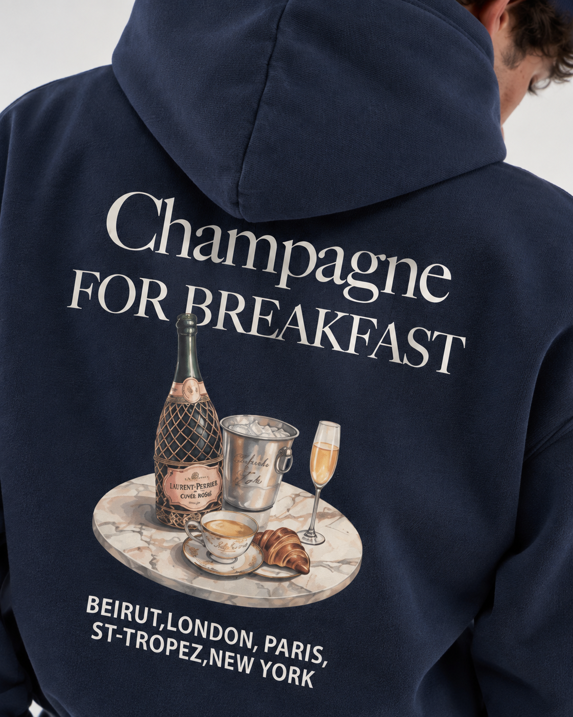 "Champagne for breakfast" hoodie