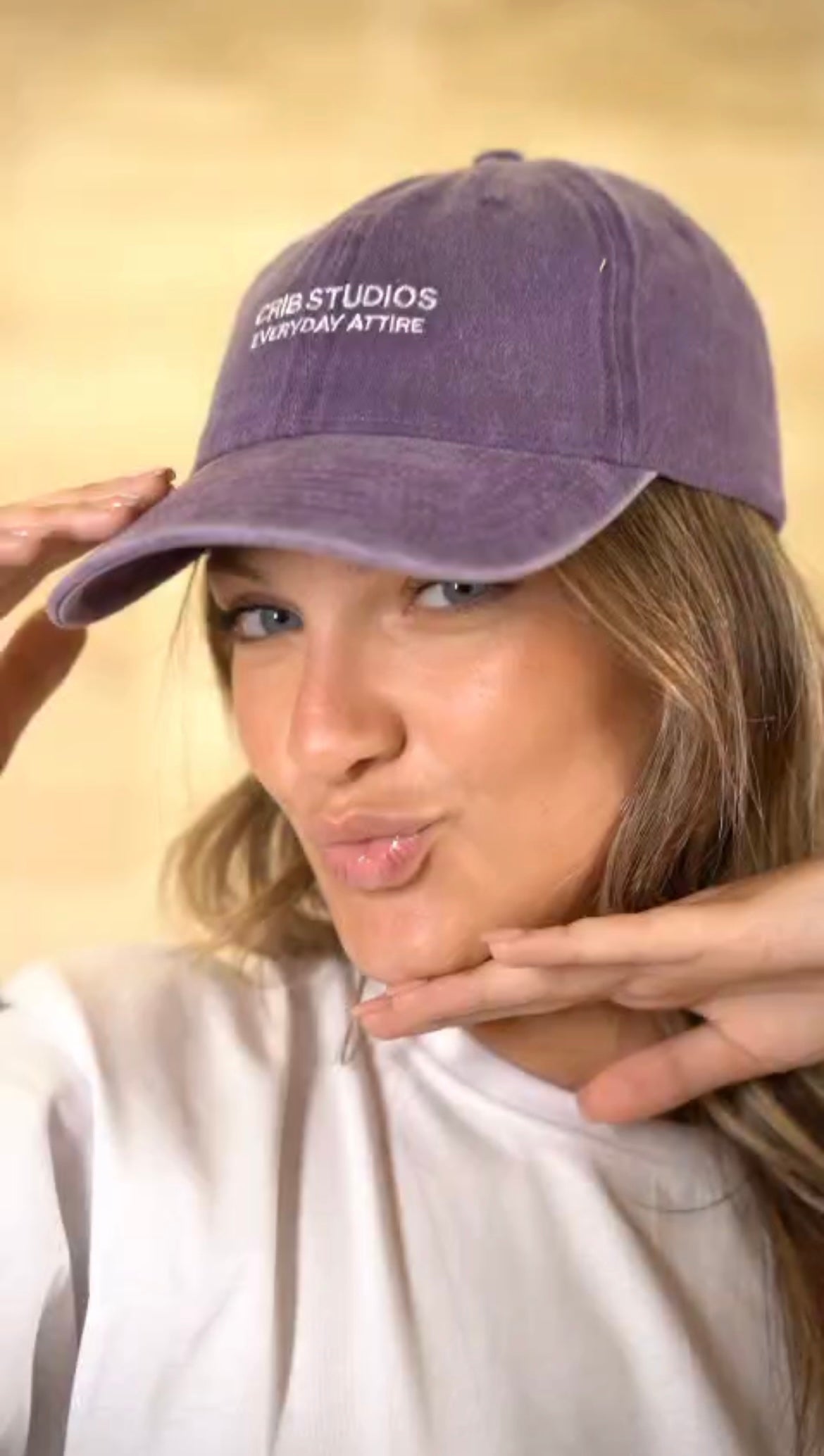 "Crib Studios" Purple acid washed cap