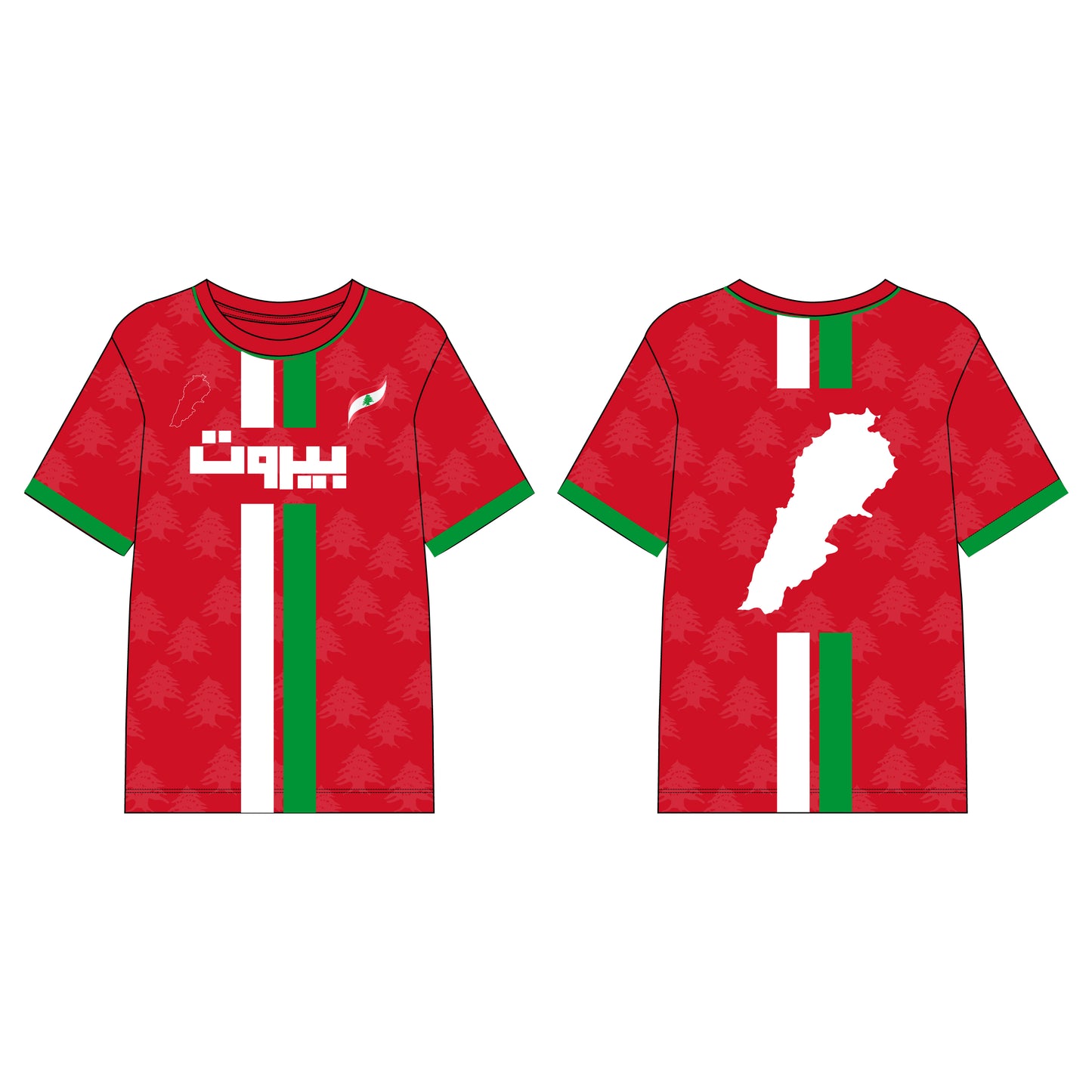 "Lebanese Streetwear Jersey" half-sleeve red