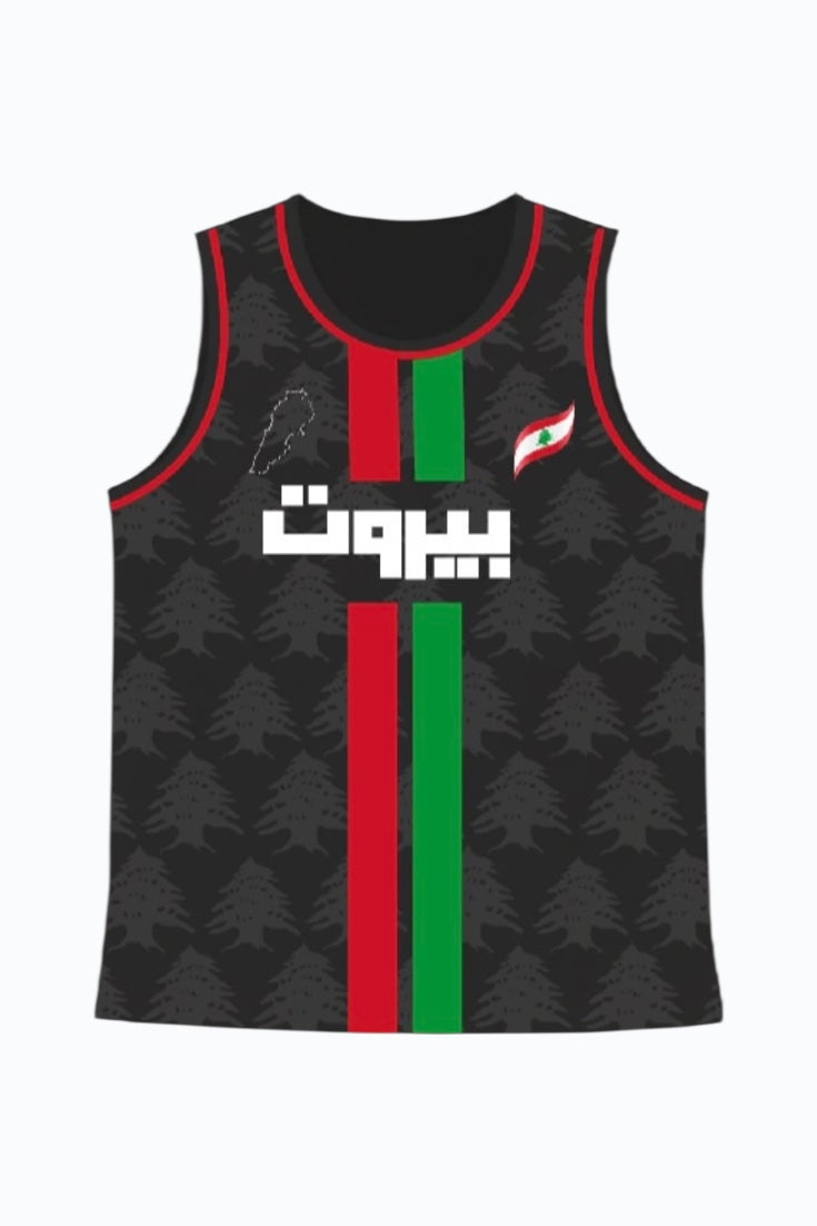 "Lebanese Streetwear Jersey" sleeveless black