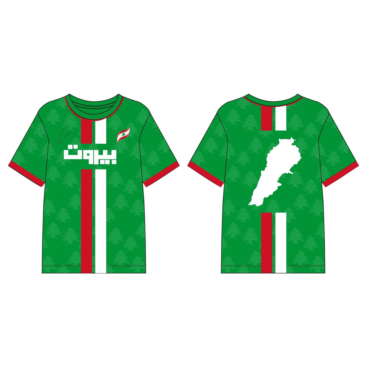 "Lebanese Streetwear Jersey" half-sleeve green