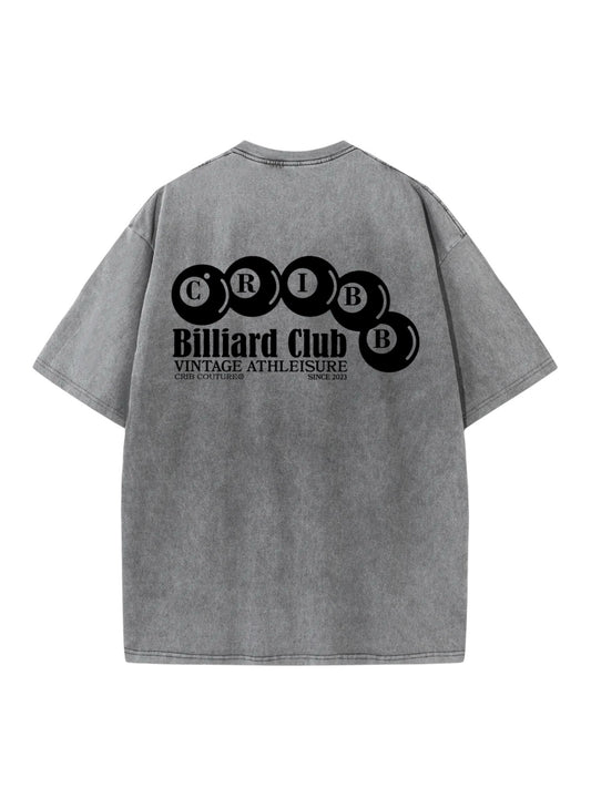 "Billiard Club" Acid Washed Oversized t-shirt