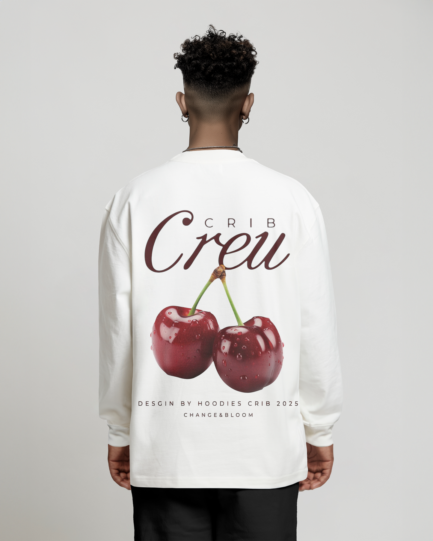 "Cherries" sweatshirt crew-neck