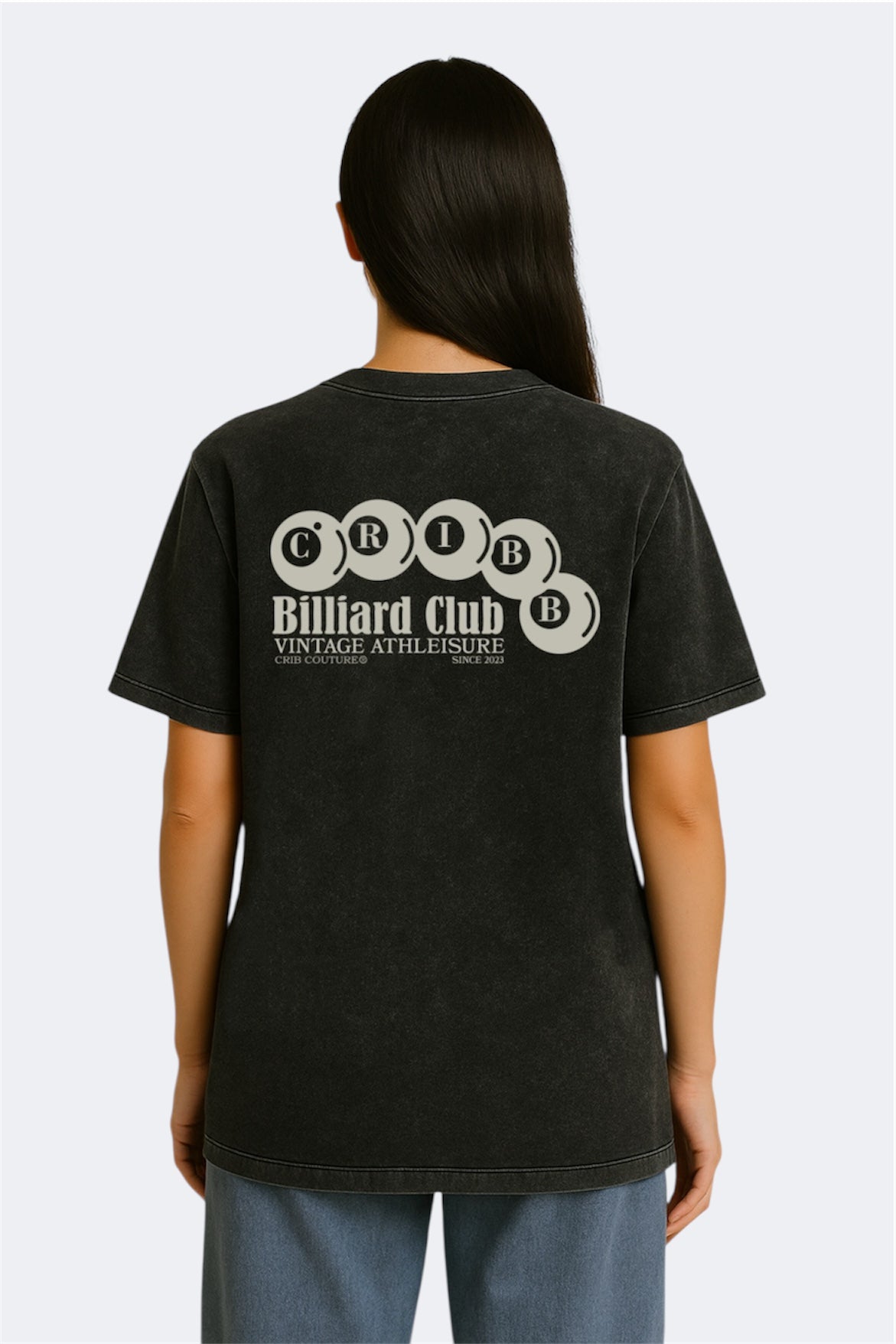 "Billiard Club" Acid Washed Oversized t-shirt