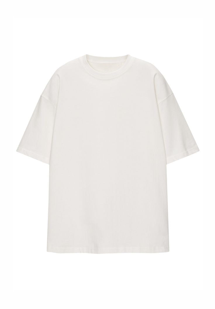 "Premium Oversized Basic White" (long-sleeve) t-shirt