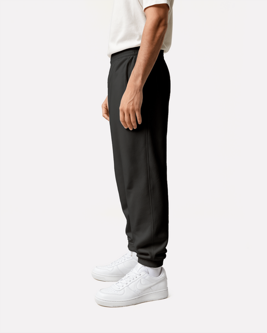 "Unisex Cuffed Basic Black" sweatpants