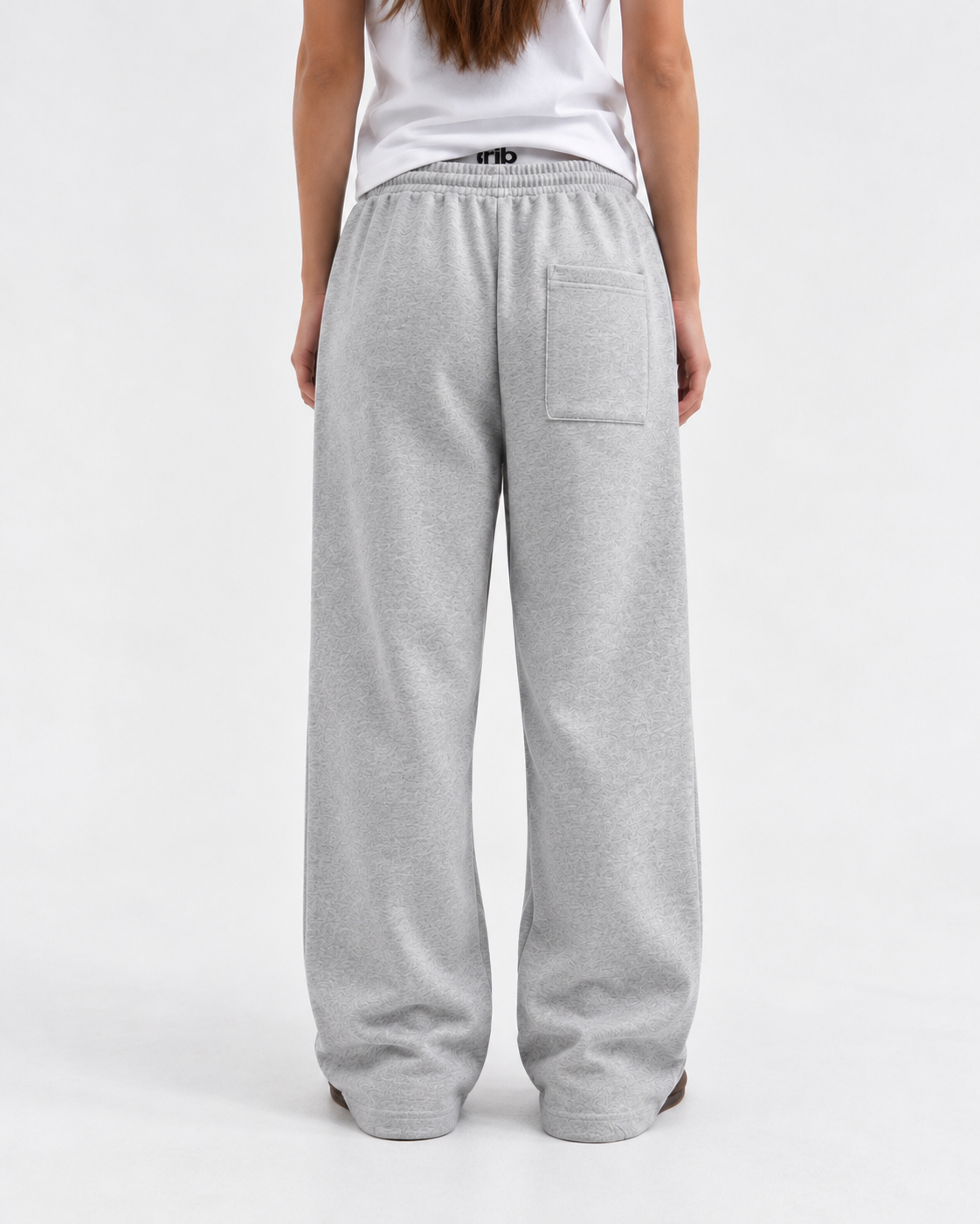 "Unisex heather grey relaxed uncuffed" sweatpants
