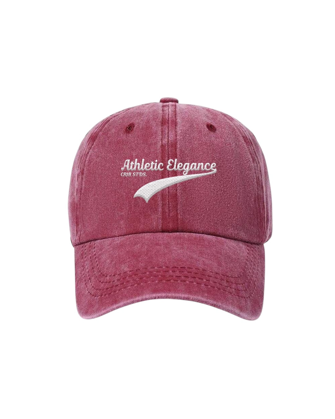 "Athletic Elegenace" Burgundy acid washed cap