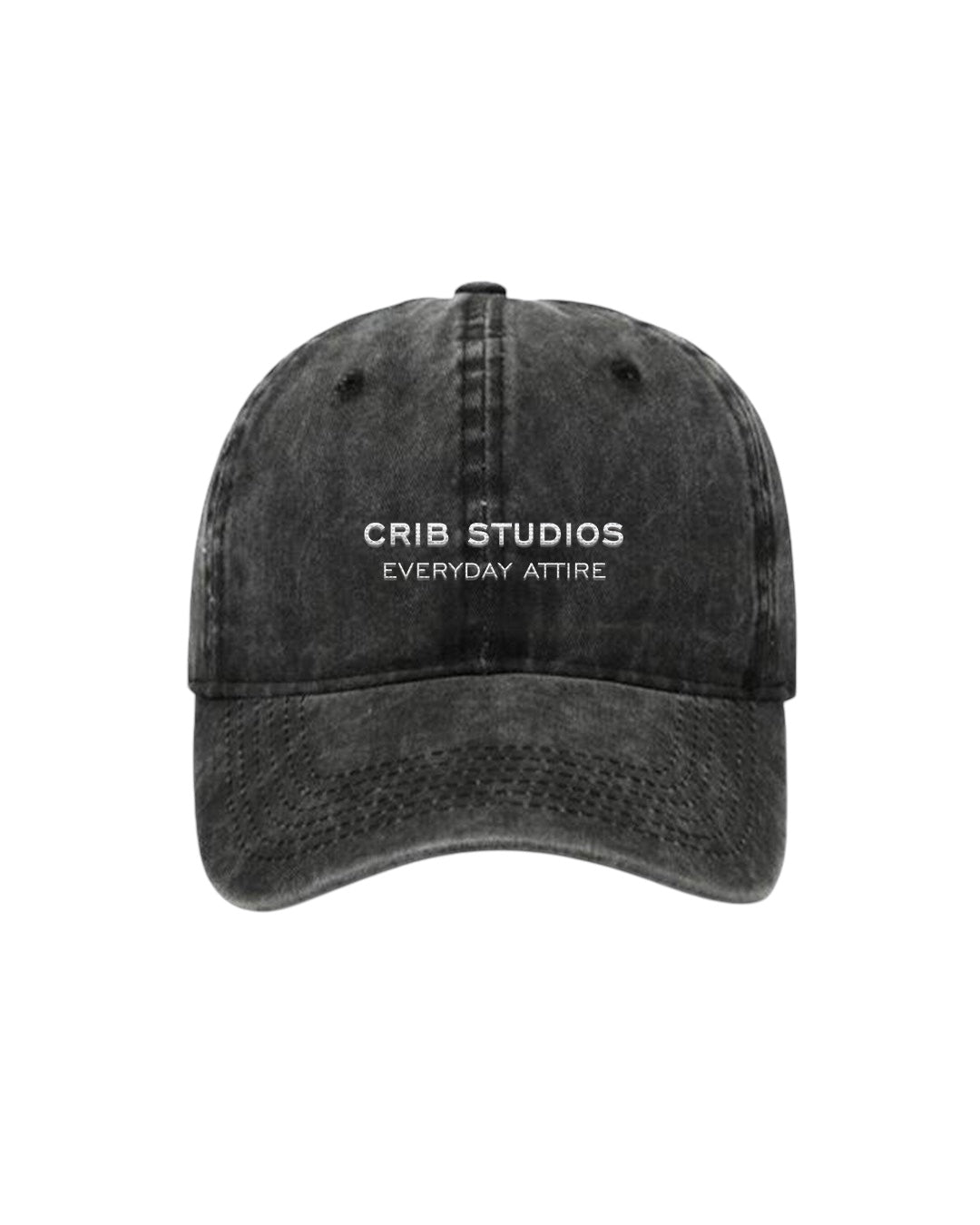 "Crib Studios" Black cap acid washed