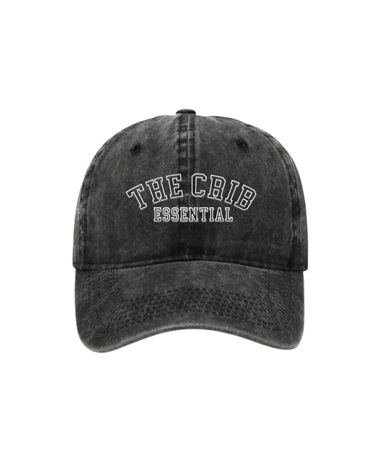 "Essential" Black cap acid washed