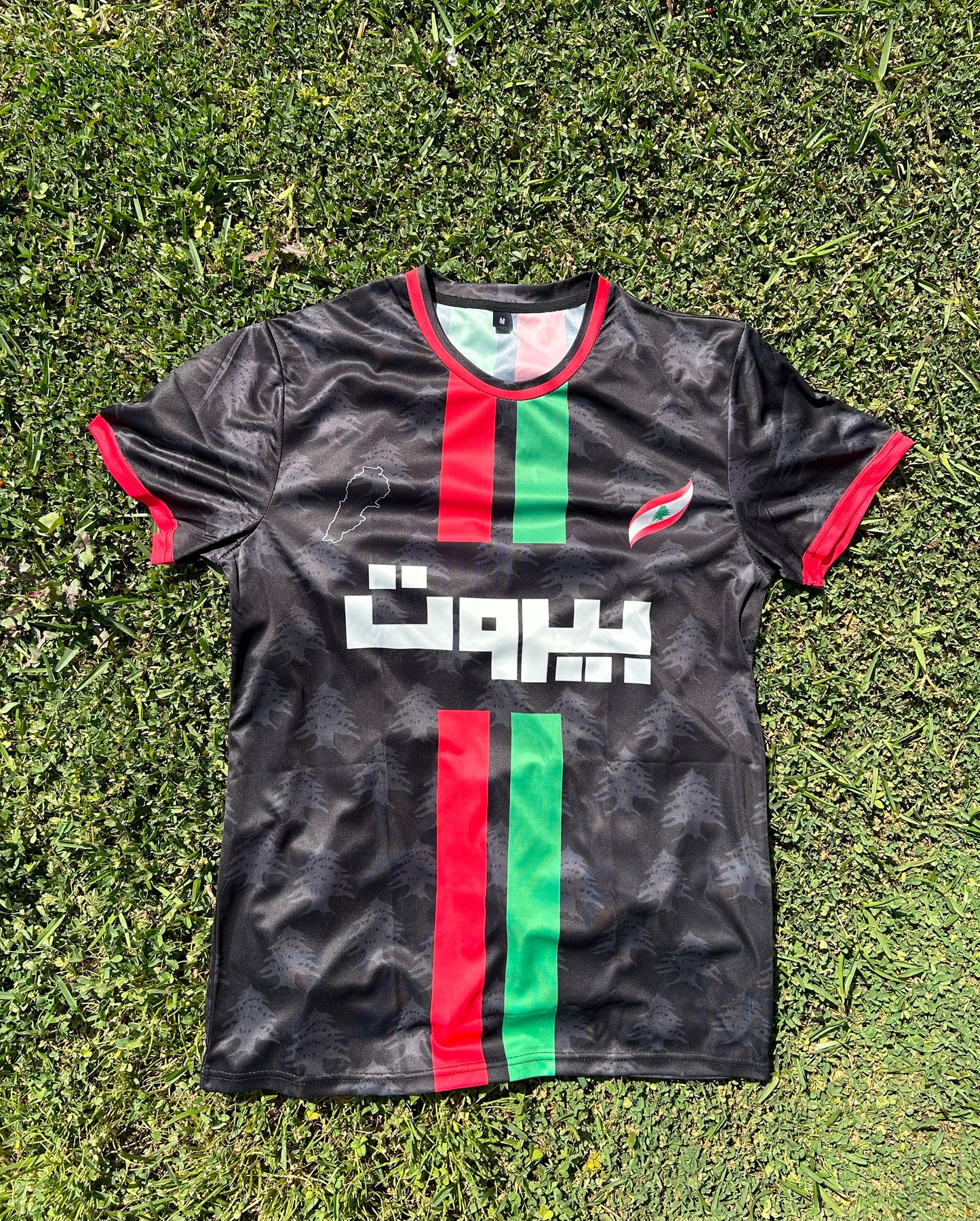 "Lebanese Streetwear Jersey" half-sleeve black