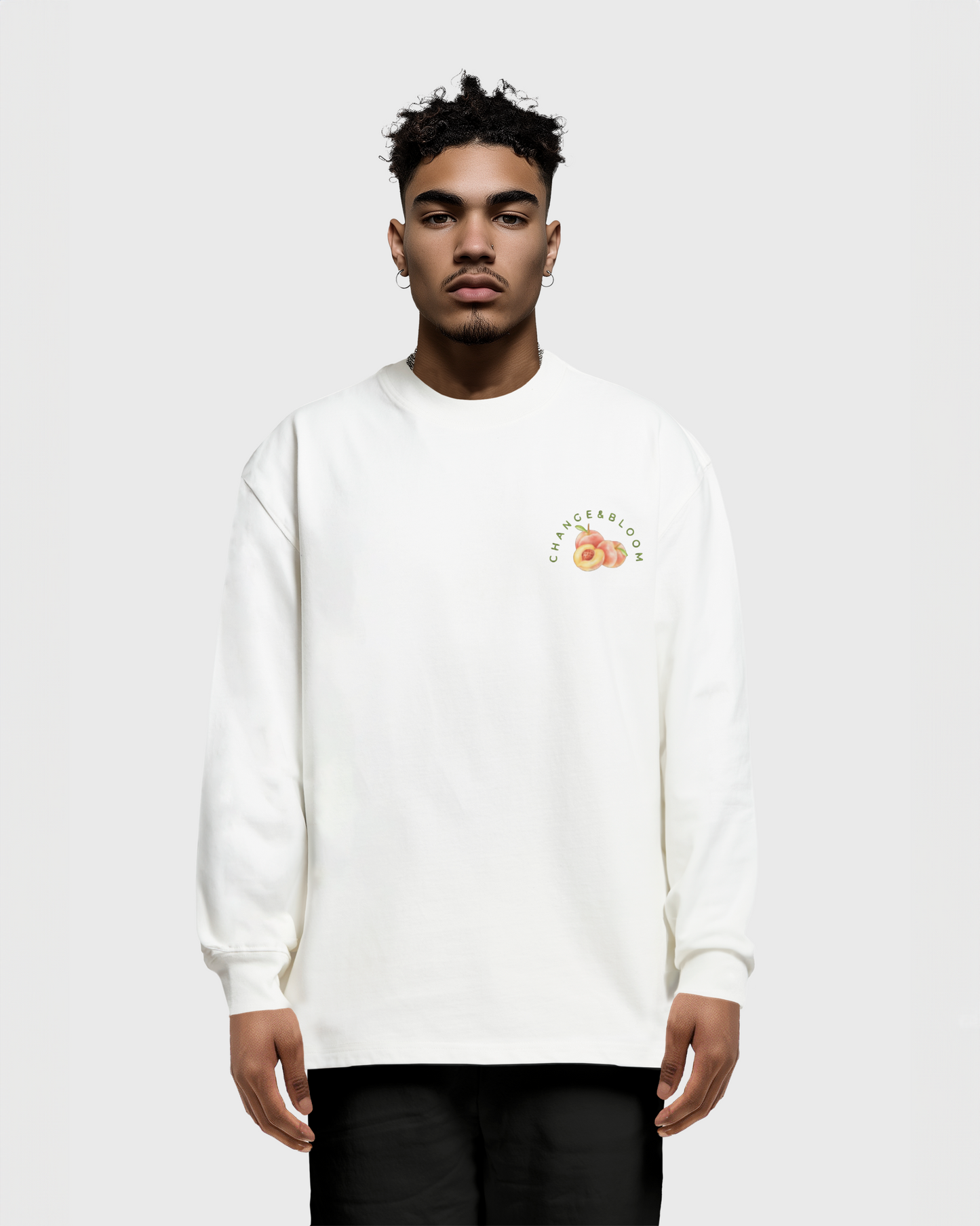 "Peaches" sweatshirt crew-neck