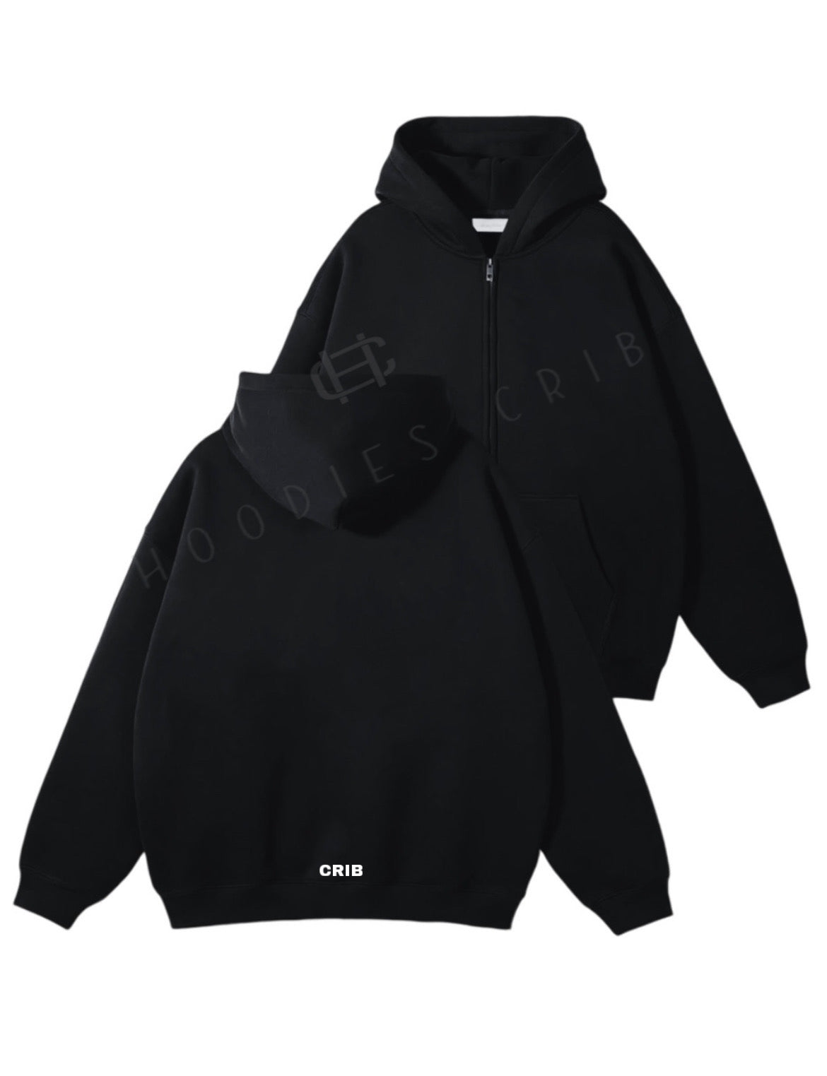 "Basic Black Zip-Up" hoodie