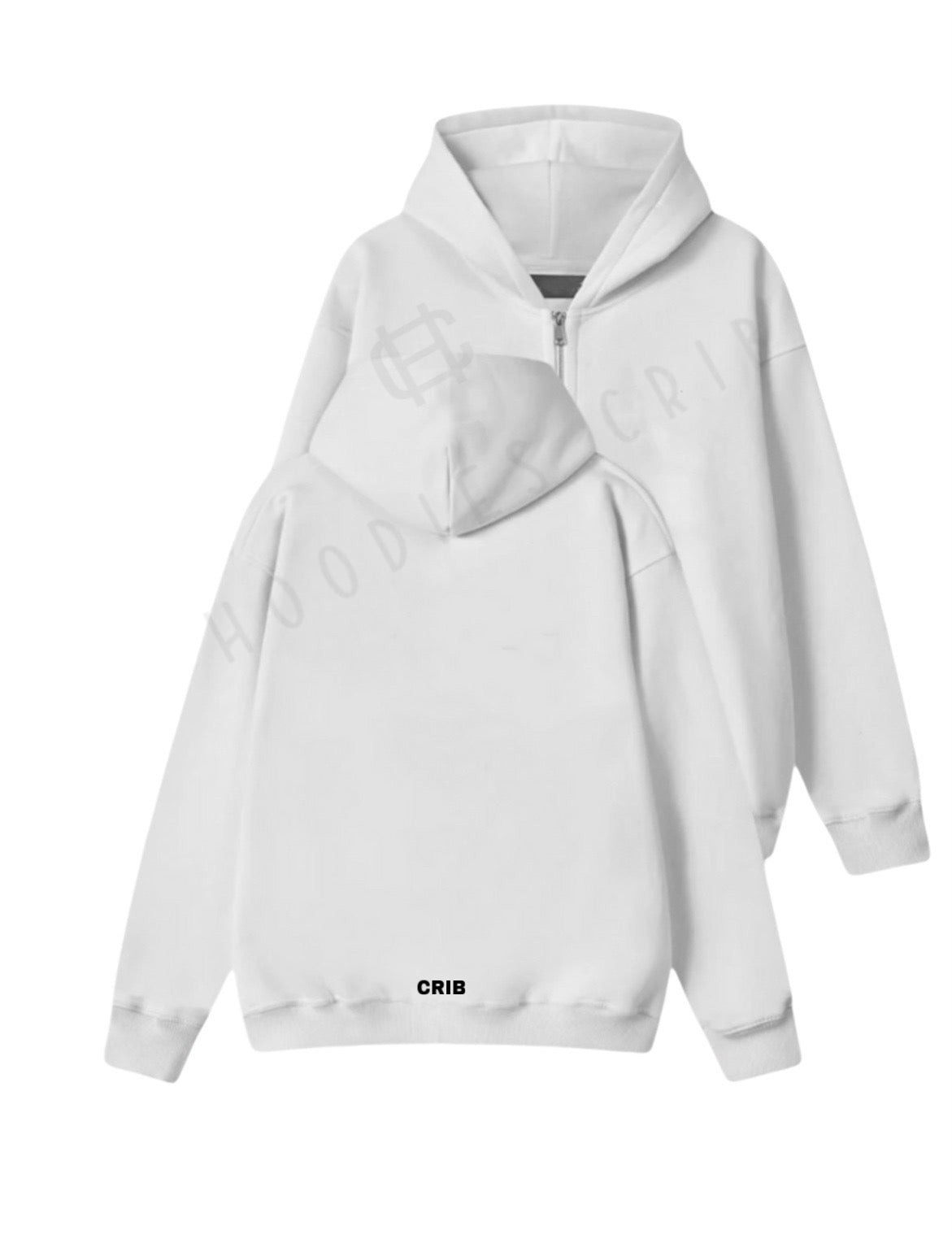 "Basic White" zip-up hoodie