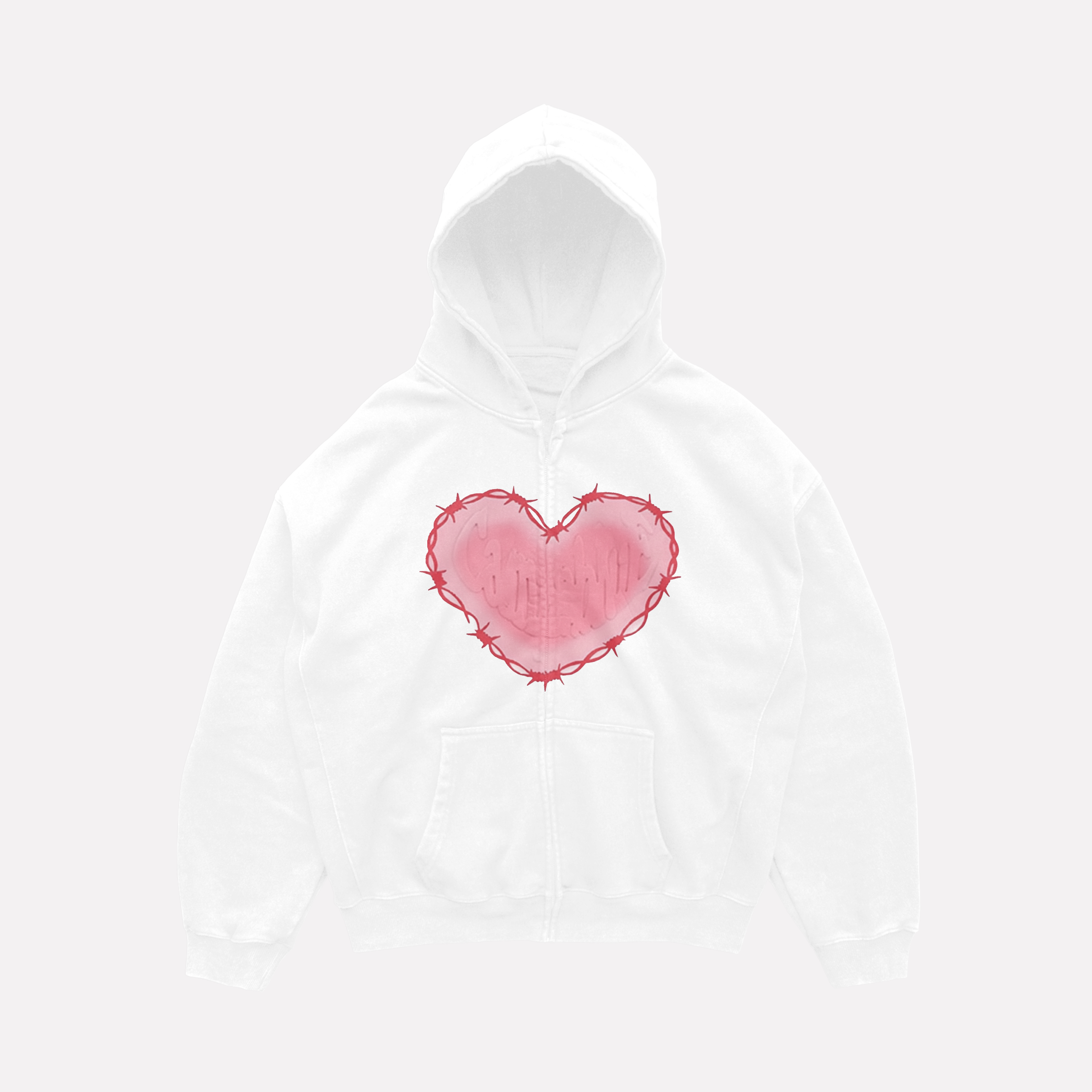 "Heart" zip-up hoodie
