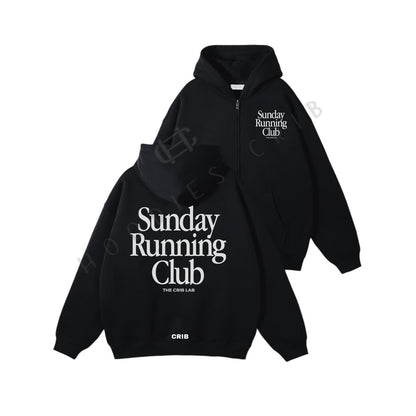 "Running Club" zip-up hoodie