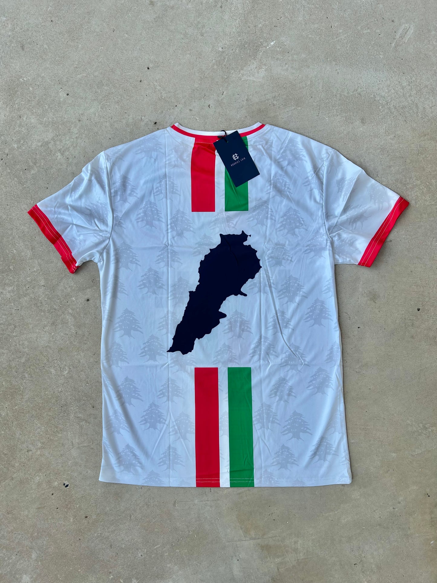 "Lebanese Streetwear Jersey" half-sleeve white