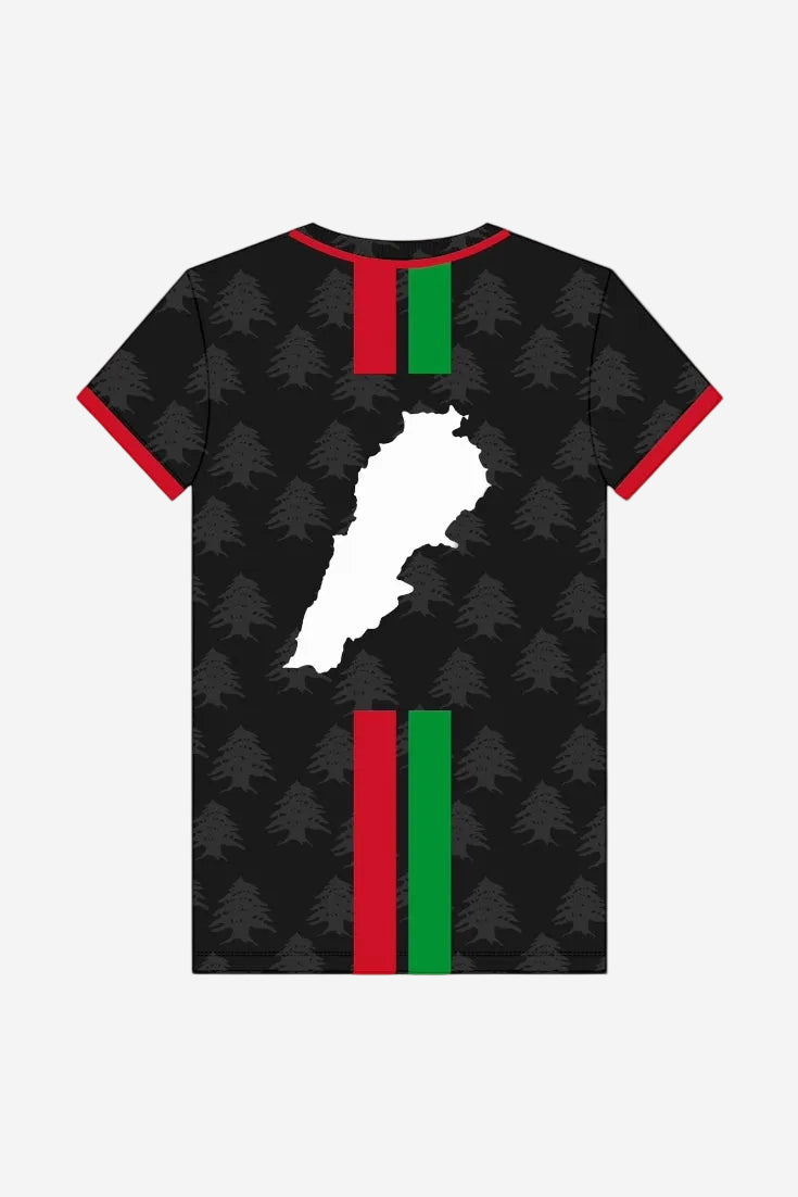 "Lebanese Streetwear Jersey" half-sleeve black